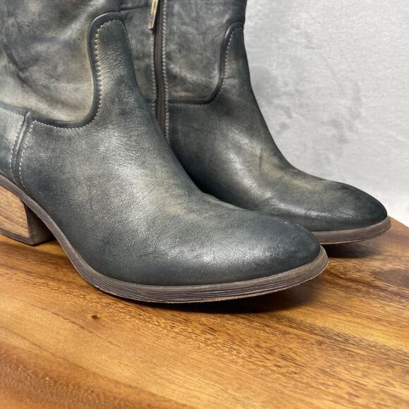 Donald J Pliner Boots Womens 8 M Black Western Couture Darua Rugged Burnished - Picture 2 of 16